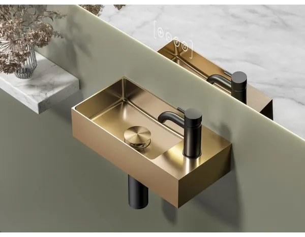 Sapho - Závesné umývadlo AURUM 36,5x18 cm matné medené