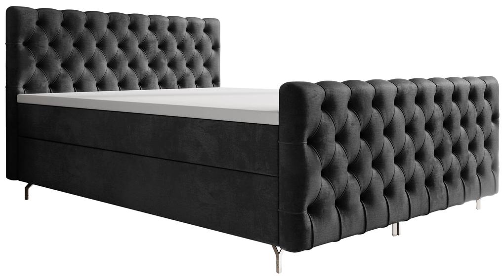Manželská posteľ 140 cm Clinton Comfort (čierna) (s roštom, s úl. priestorom). Vlastná spoľahlivá doprava až k Vám domov. 1082230