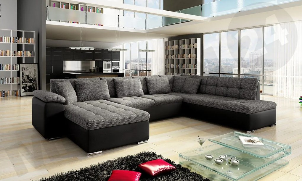 Rohová sedacia súprava Tony Bis, Dostupné poťahy: Uttario Velvet 2955 + Uttario Velvet 2955 + Uttario Velvet 2979, Strana: Pravá - U