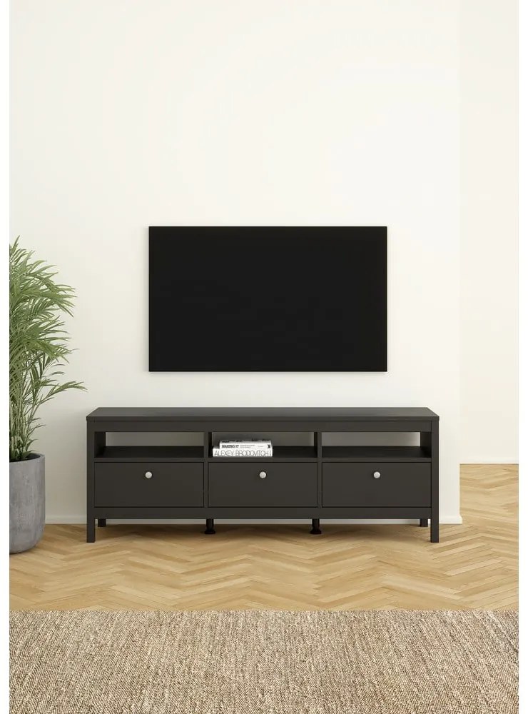 Čierny TV stolík 151x54 cm Madrid – Tvilum