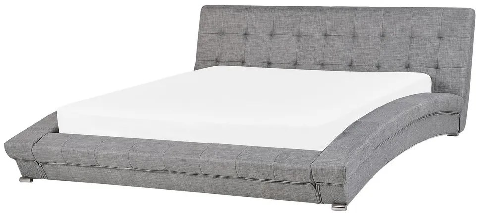 Čalúnená vodná posteľ 160 x 200 cm sivá LILLE Beliani