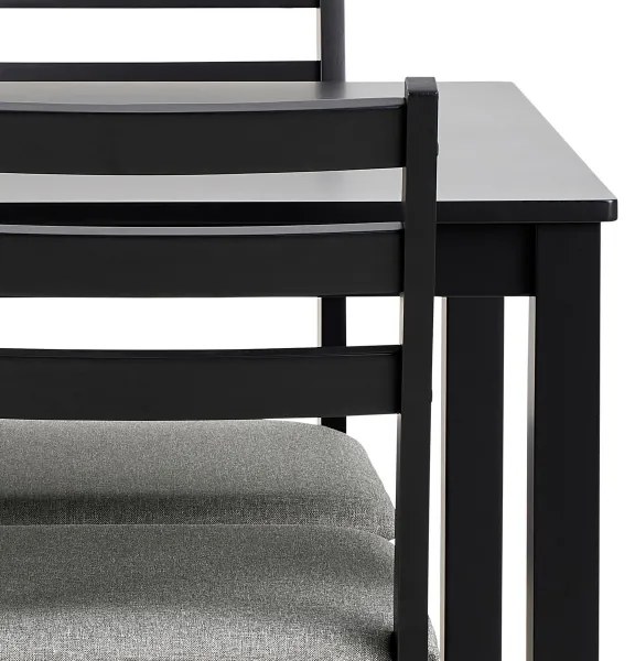 Sada jedálenského stola a 4 ks stoličiek EMILY čierna