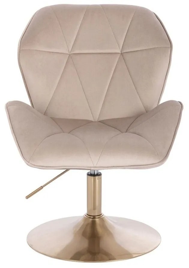 LuxuryForm DESIGN Stolička MILANO MAX VELUR na zlatom tanieri - latte