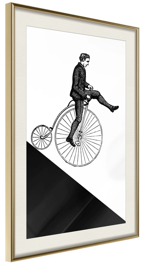 Artgeist Plagát - Cyclist [Poster] Veľkosť: 30x45, Verzia: Čierny rám s passe-partout