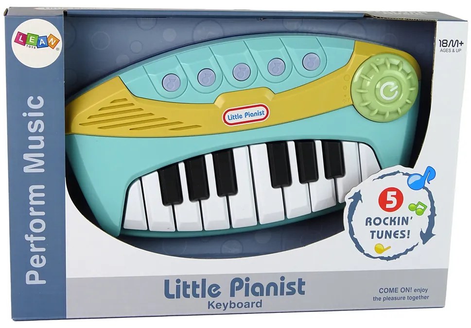 LEAN TOYS Detský klavír – modrý