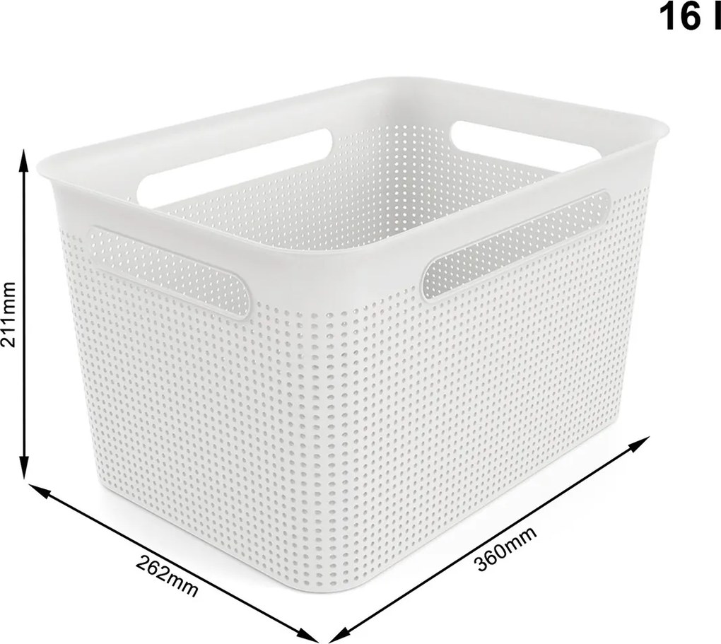 Rotho Úložný box s rúčkami BRISEN 16 l, 36 x 26,2 x 21 cm, biely