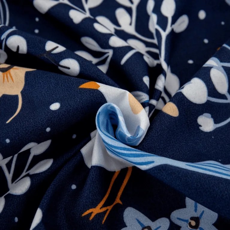Plachta z mikrovlákna DENIM BIRDS modrá 180x200 cm