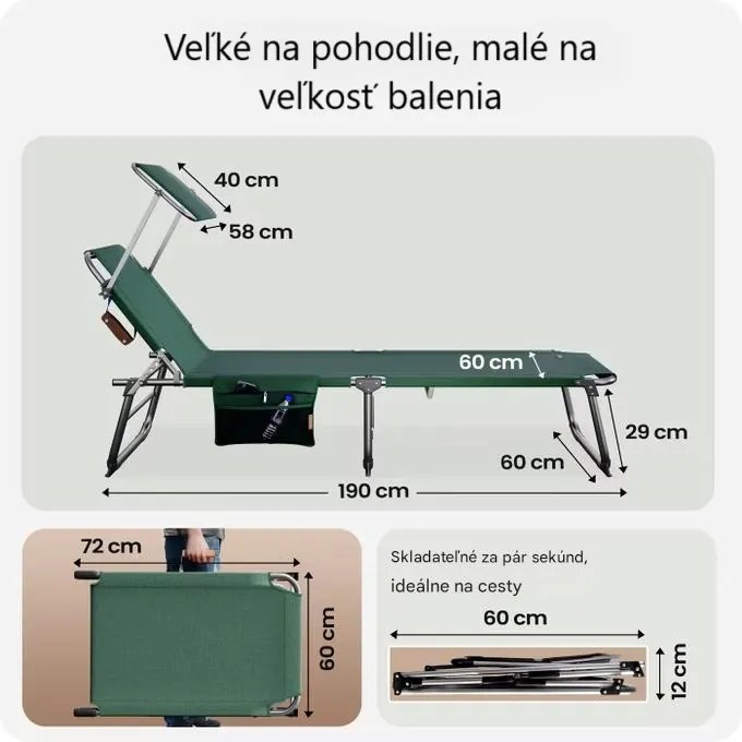 InternetovaZahrada Záhradné lehátko Ibiza - zelené