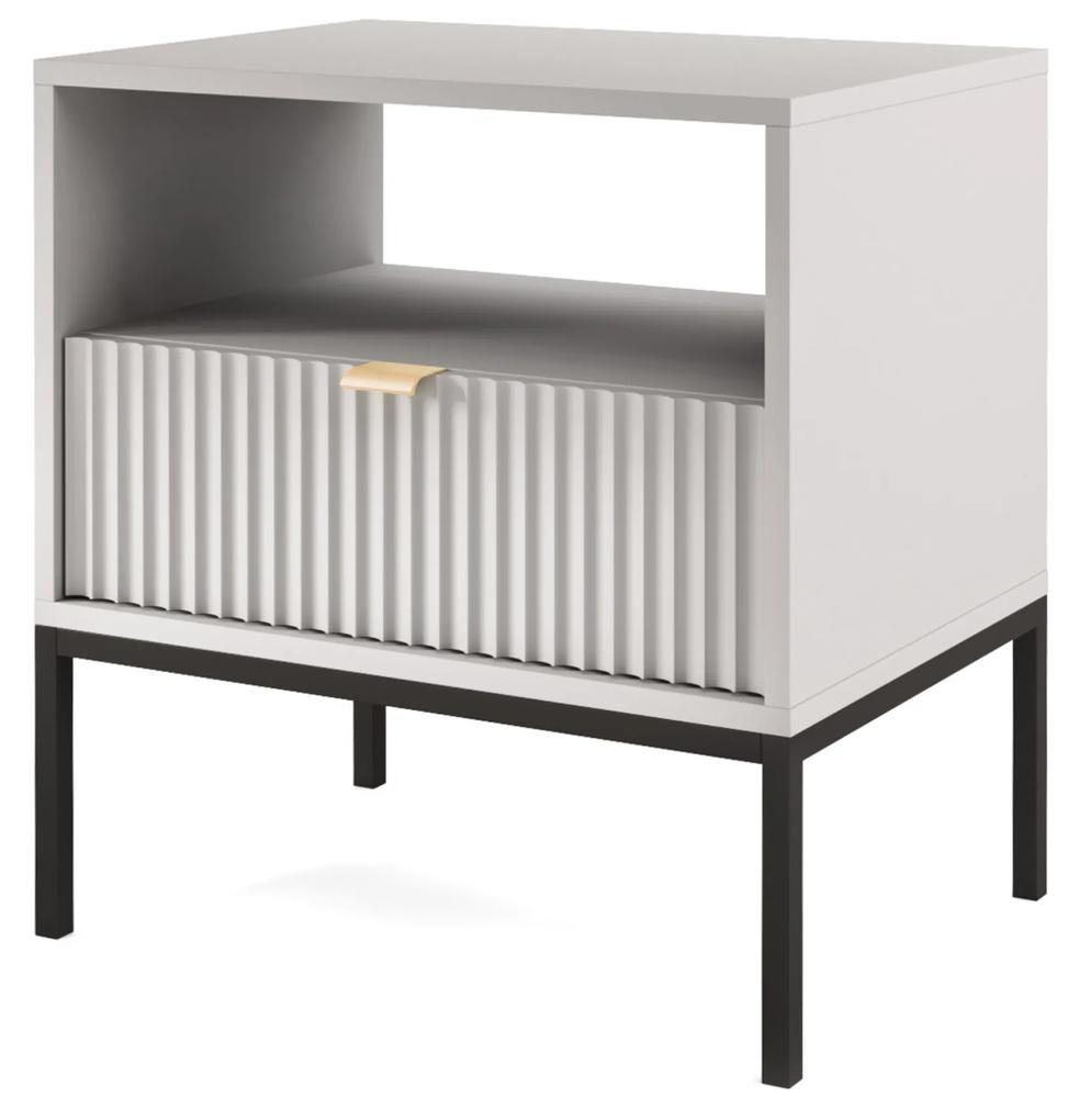 PROXIMA.store - Dizajnový nočný stolík - NOVA FARBA: sivá, FARBA NÔH: zlatá
