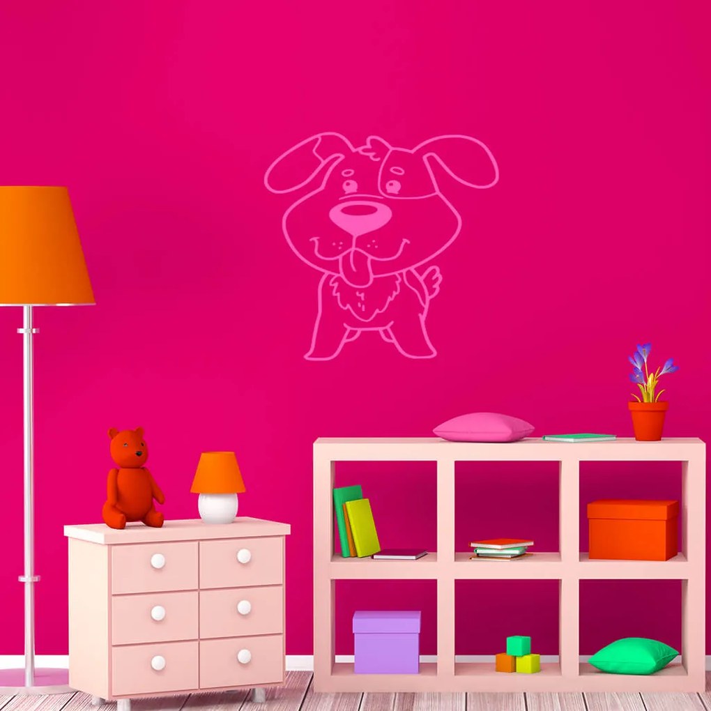 Veselá Stena Samolepka Psík detský Farba: bílá, Veľkosť: 40 x 31 cm