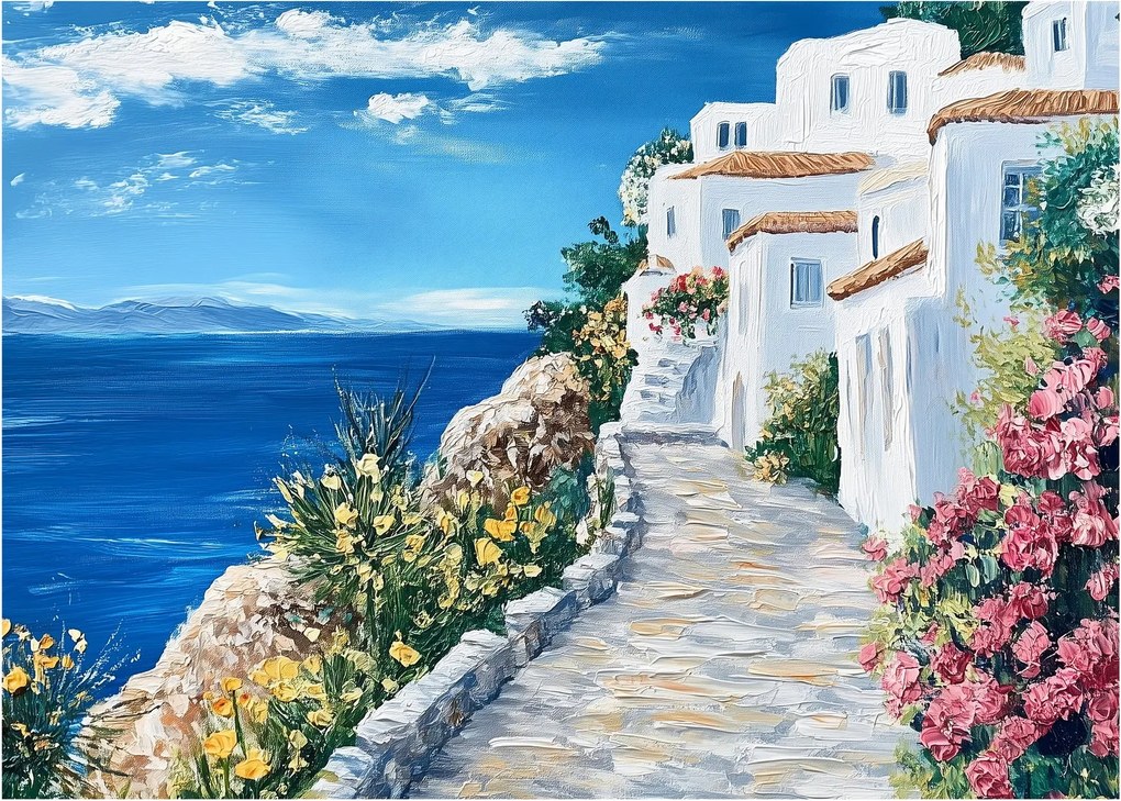 Obraz - Ulička pri mori (70x50 cm)