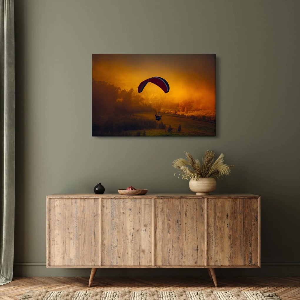 Obraz parašutistu v západe slnka (90x60 cm)