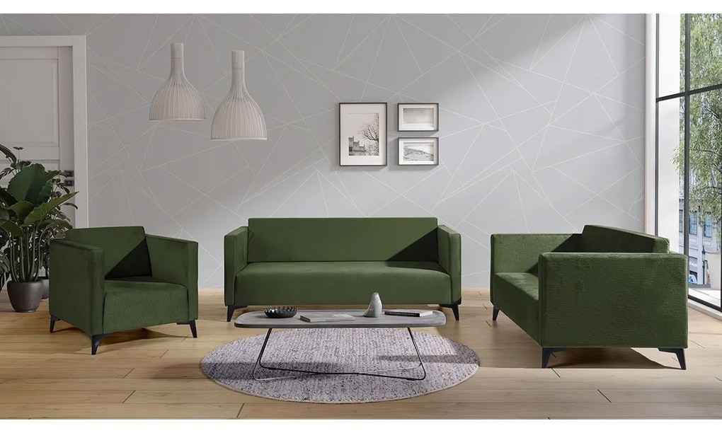 Sedacia súprava Denim 3+2+1, Dostupné poťahy: Solo 251, Farby nožičiek: biely lesk