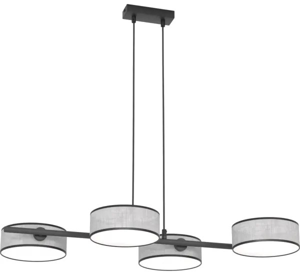 Závesný luster na lanku DRUMZ 4xE14/10W/230V sivý