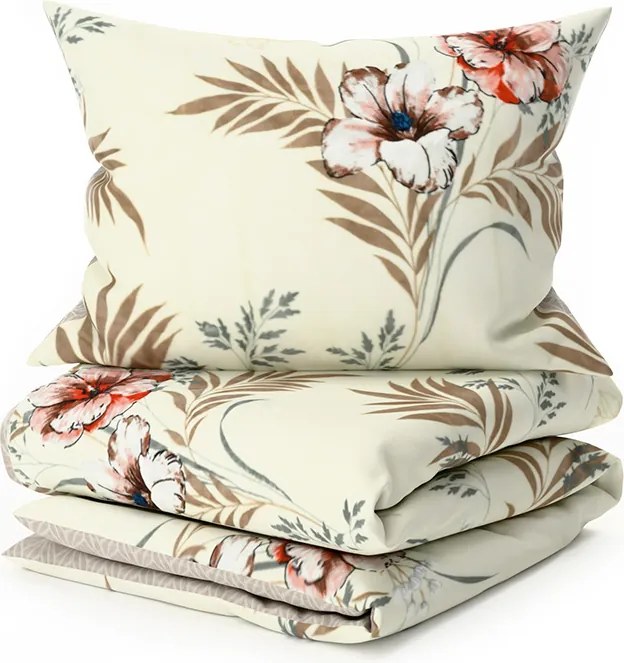 Obojstranné obliečky DUO SENSE SANDORA krémové + obliečka na vankúšik 40x50 cm ZDARMA Rozmer obliečky: 70 x 90 cm | 140 x 200 cm