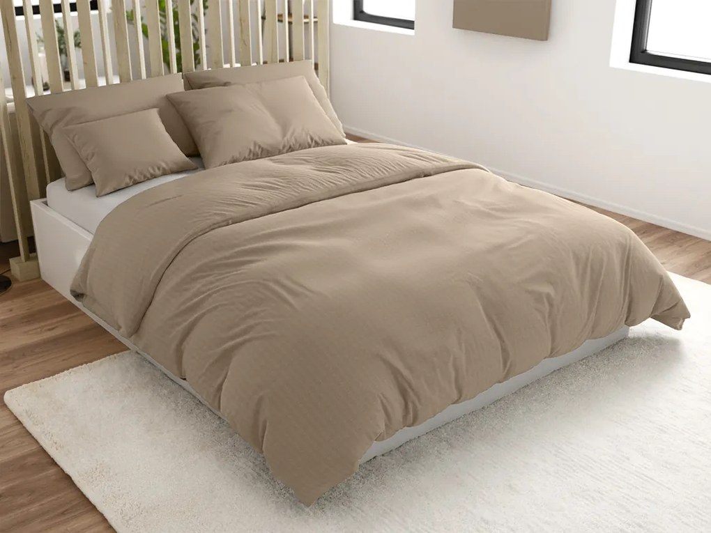 Krepové obliečky STANDO svetlohnedé hotelové vrecko Rozmer obliečky: 70 x 90 cm | 140 x 200 cm