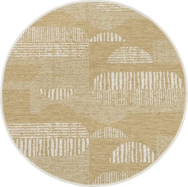 Obojstranný koberec BRUSSELS 206131/10820 béžový / krémový kruh