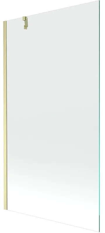 Mexen Next, 1-krídlová vaňová zástena 100 x 150 cm, 6mm číre sklo, zlatá matná, 895-100-000-00-00-55