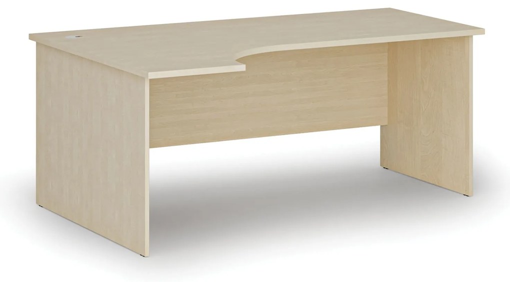 Rohový kancelársky písací stôl PRIMO WOOD, 180x120 cm, ľavý, breza