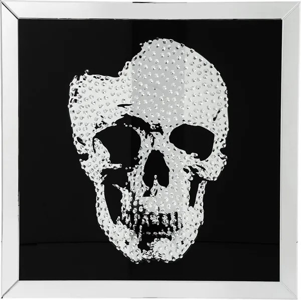 KARE DESIGN Obraz s rámom Mirror Skull 100 × 100 cm