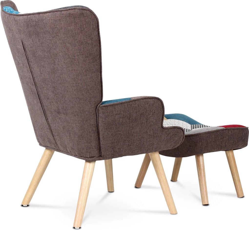 Sconto Kreslo s podnožkou GUNNAR patchwork