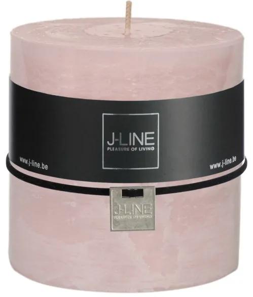 Ružová nevonná sviečka valec XL -o 10 * 10 cm / 80h