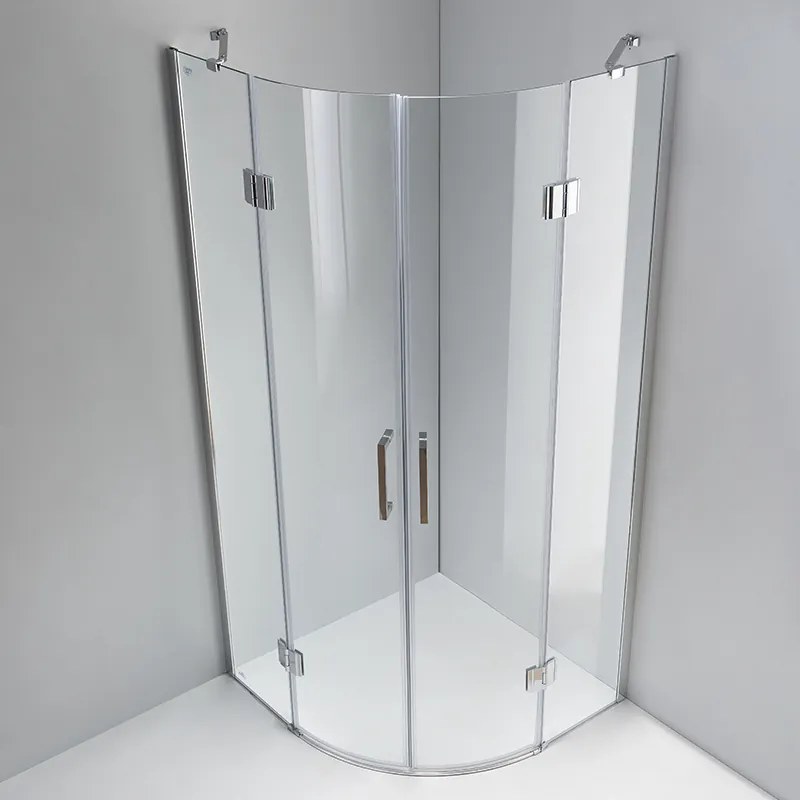 BPS-koupelny Štvrťkruhový sprchový kút KZ92 90x90 chróm/transparent - bez vaničky