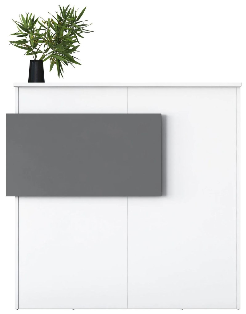 PC stolík Pemola (biela + antracit). Akcia -19%. Vlastná spoľahlivá doprava až k Vám domov. 1094523