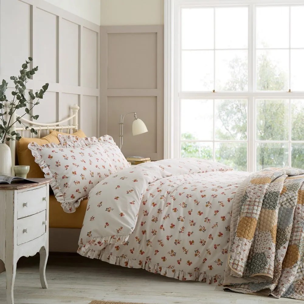 Biele obliečky na jednolôžko 135x200 cm Frill Ditsy Floral – Catherine Lansfield