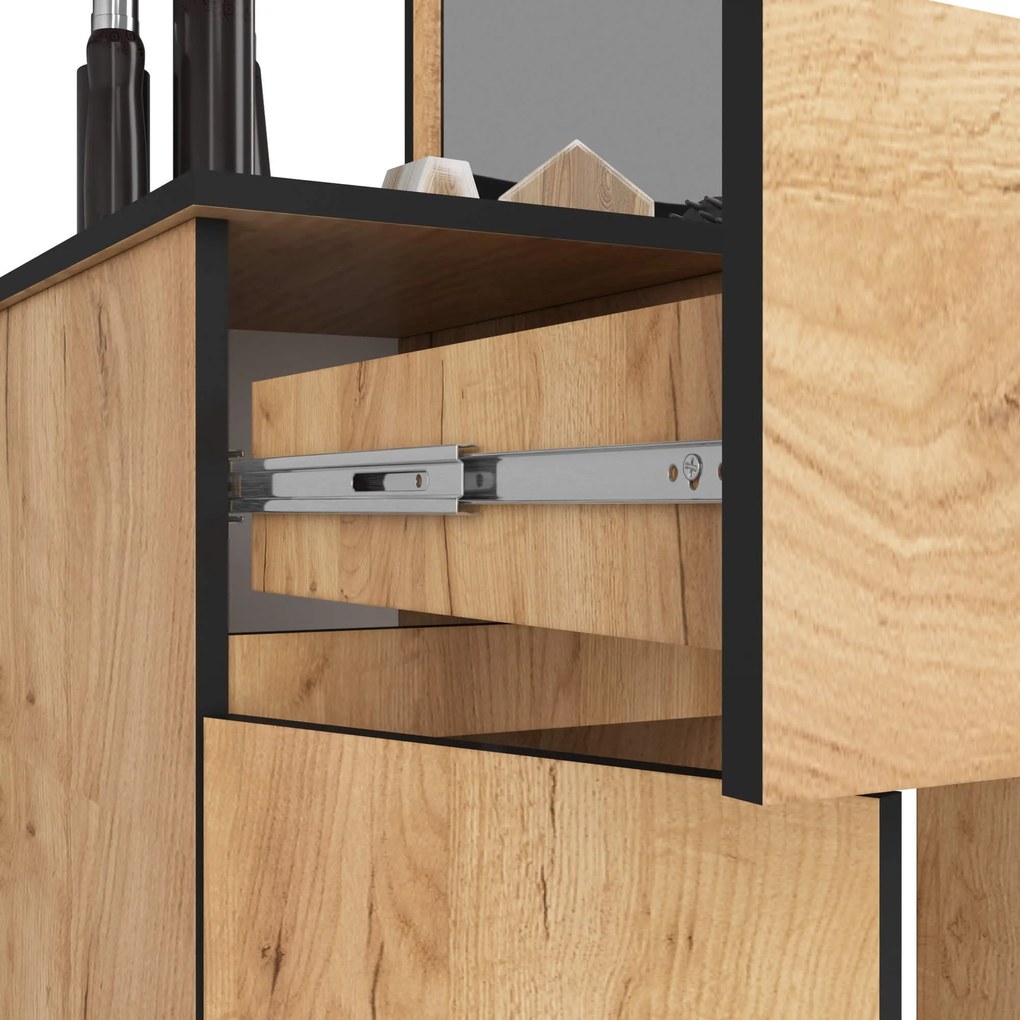 Kozmetický stolík so zrkadlom P-2/SL dub craft ľavý