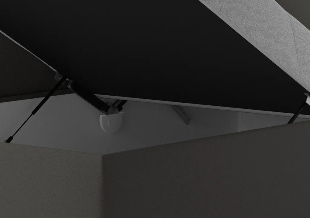 Rohová posteľ Andrew pravá 110x200 cm, tmavo šedá látka