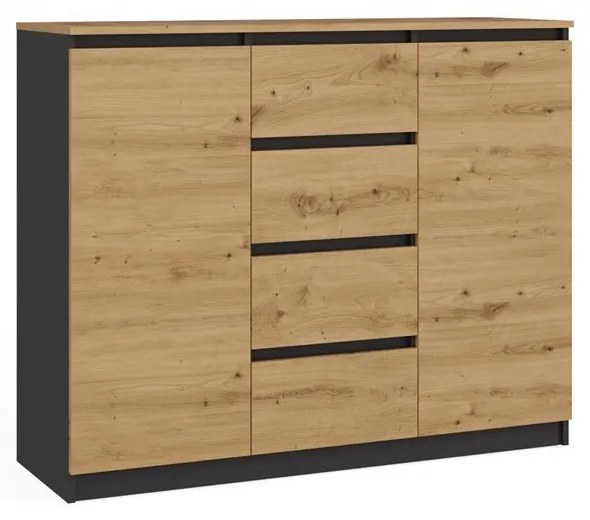 Komoda Musecalo 8 (antracit + biela). Akcia -18%. Vlastná spoľahlivá doprava až k Vám domov. 1132845