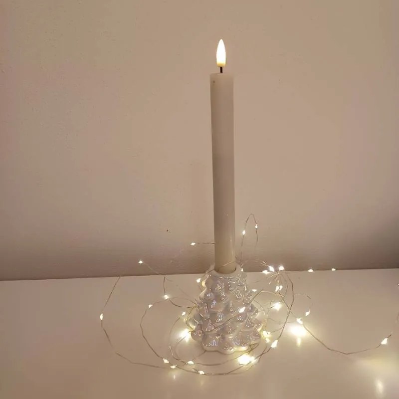 DECOLED Svietnik, 8,5 x 8,5 x 8 cm, biely