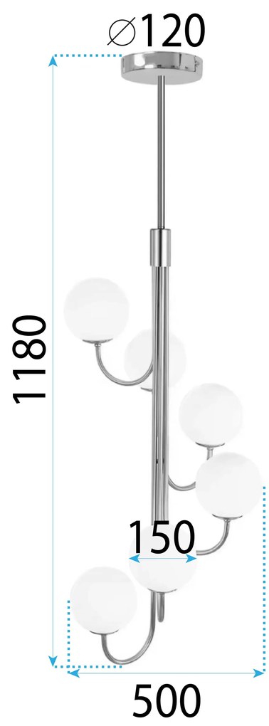 Toolight Toolight, stropné svietidlo 6xG9 APP1585-6CP, zlatá lesklá, OSW-05679