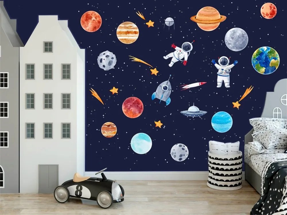 Samolepky COSMOS - planéty, slnečná sústava, hviezdy 200x76