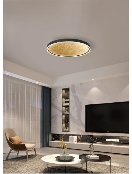 Wofi 9002-104L-LED Stmievateľné stropné svietidlo BORDEAUX LED/60W/230V čierna/zlat