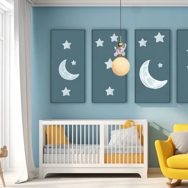 Detský luster na lanku ASTRONAUT 1xE27/60W/230V pr. 15 cm zlatá/béžová