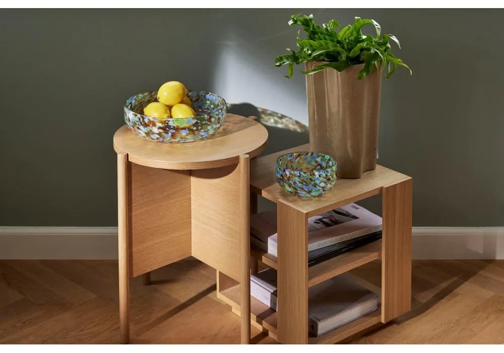 Odkladací stolík v dekore duba 37x37 cm Merge – Hübsch