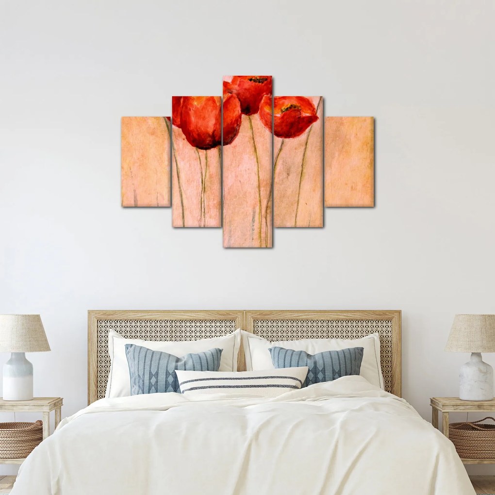 Obraz - Červené tulipány (150x105 cm)