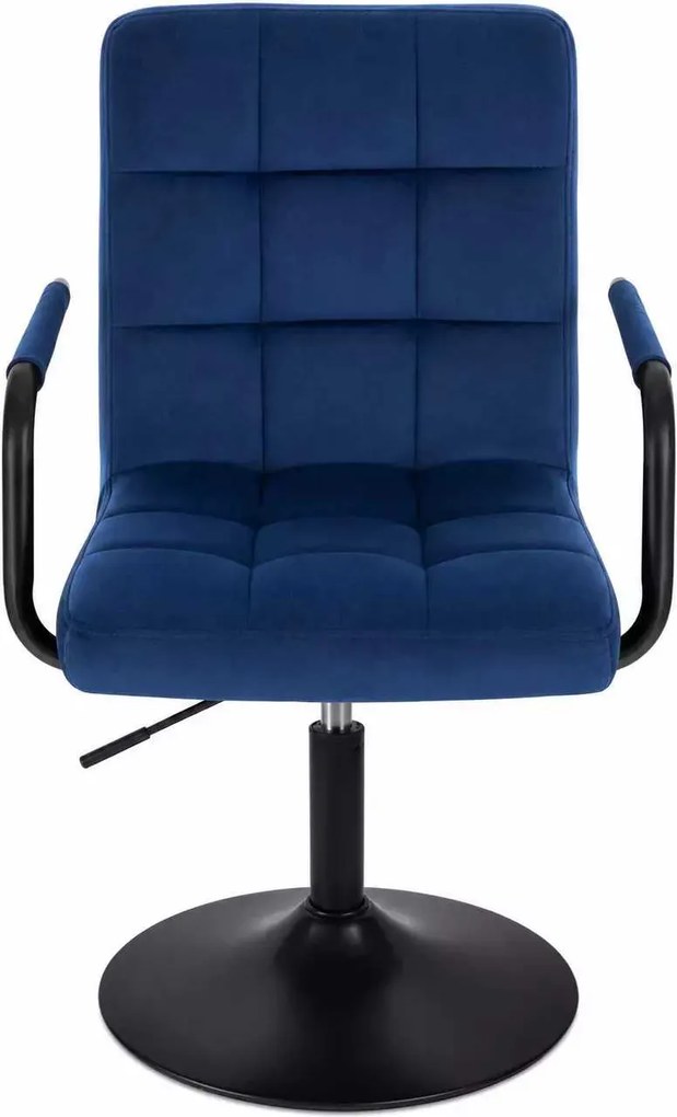 LuxuryForm DESIGN Otočná stolička VERONA BLACK VELUR na čiernom tanieri - modrá