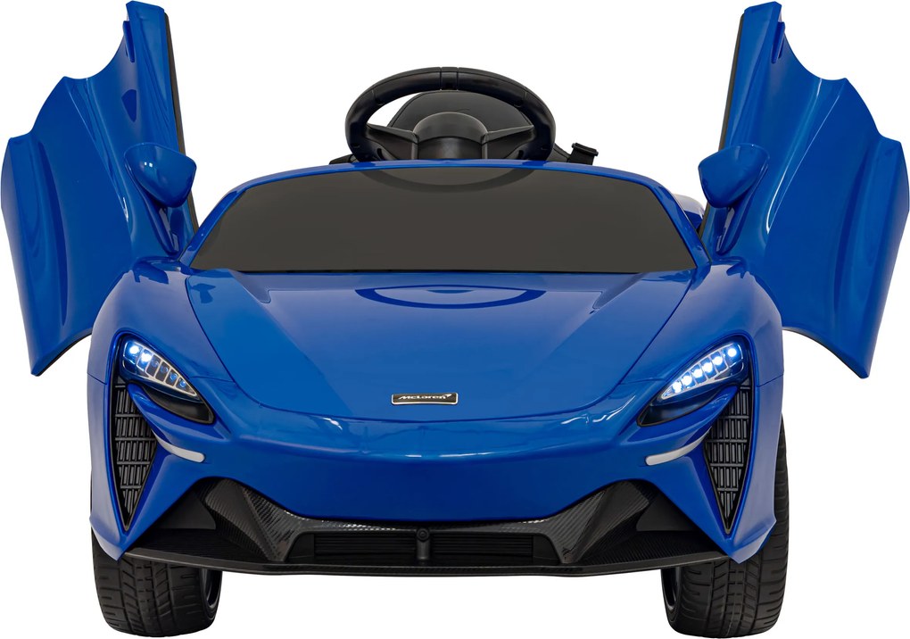 Ramiz McLaren Artur batéria pre deti Modrá + pohon 4x4 + diaľkové ovládanie + pomalý štart + EVA + LED audio