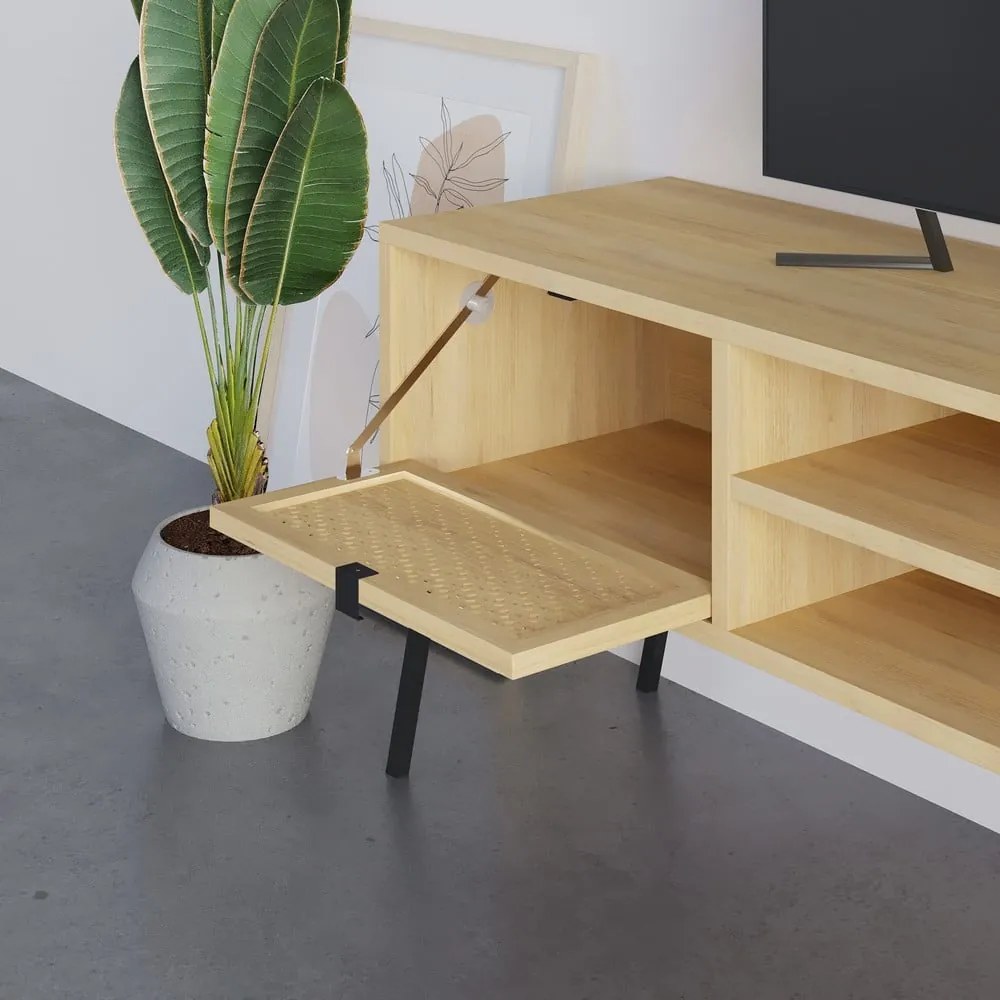 TV stolík v dekore duba v prírodnej farbe 140x51 cm Ecrin – Marckeric