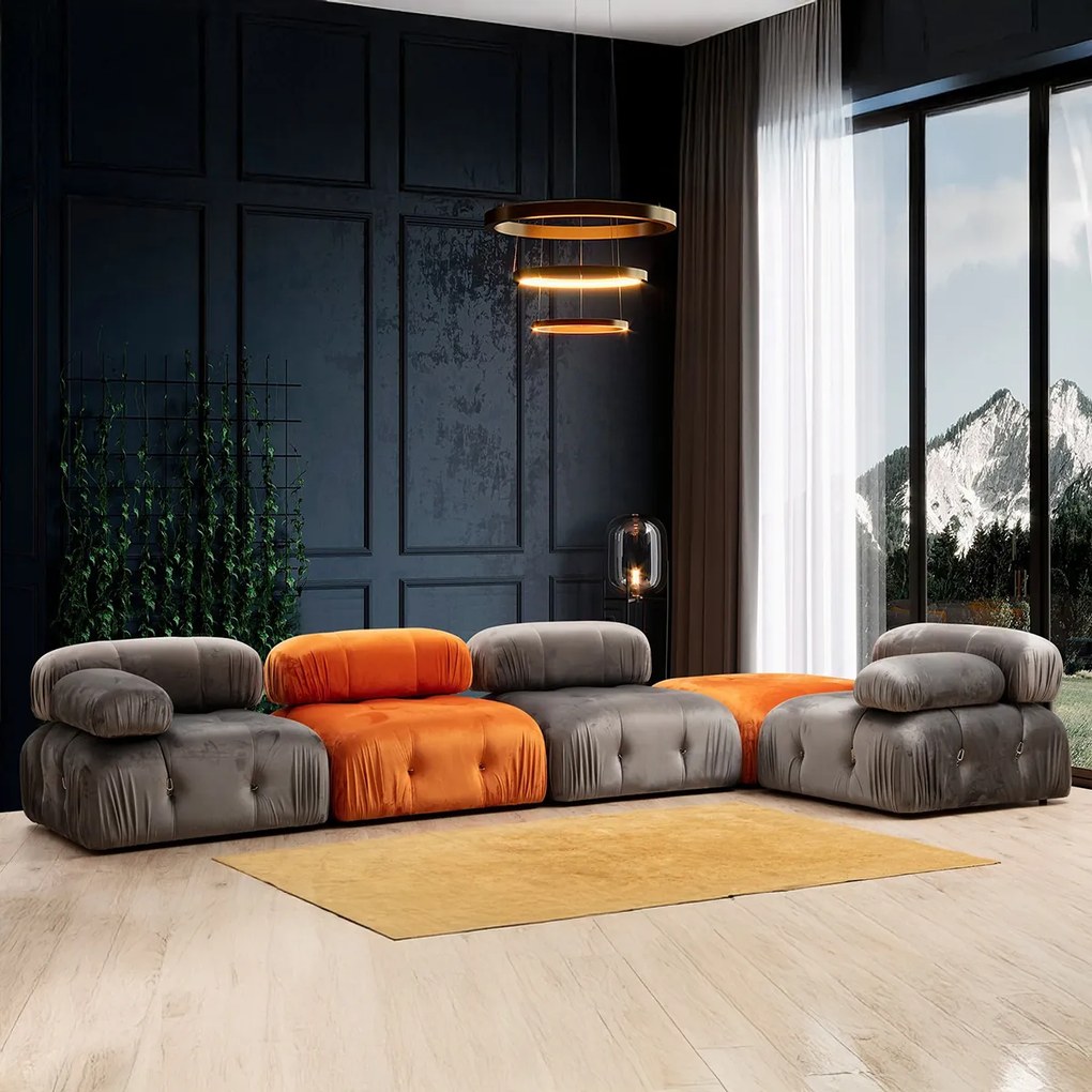Taburette Bubble Pouffe Orange