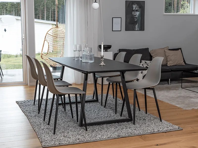 Inca Polar stolová súprava čierna/sivá plast