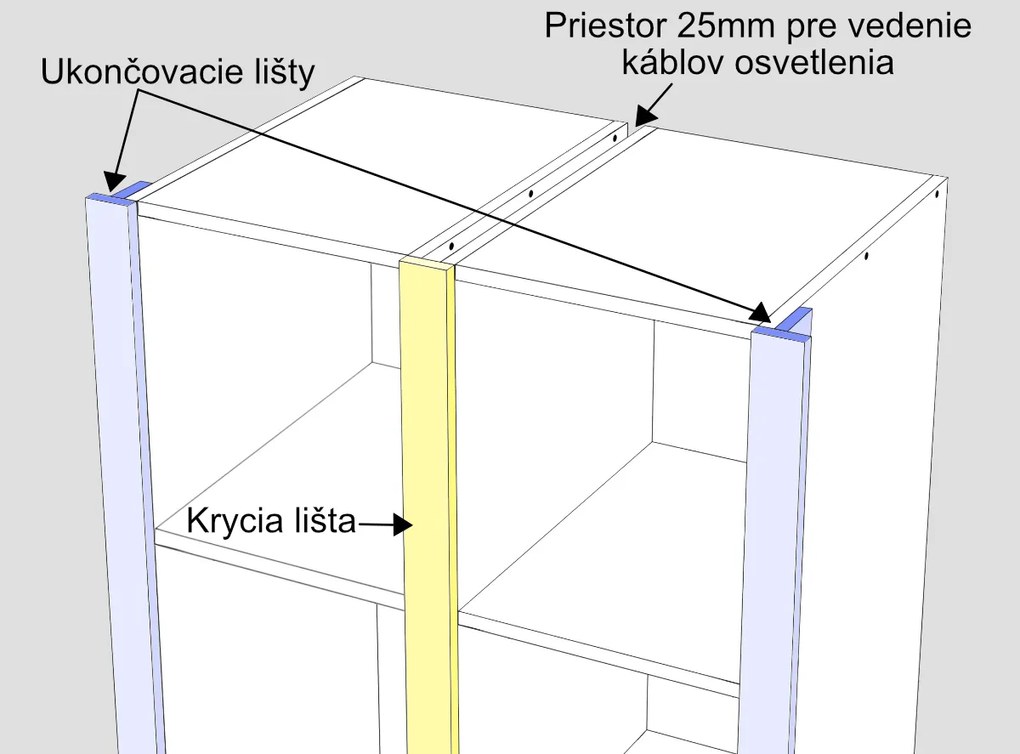 Nabytekmorava Rohová skriňa R95 zostava Pavla farebné prevedenie: dub sonoma svetlý, Prevedenie: Ľavé