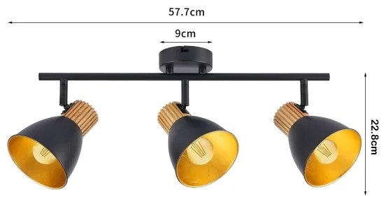 Brilagi - Bodové svietidlo ODENSE 3xE14/10W/230V drevo/čierna