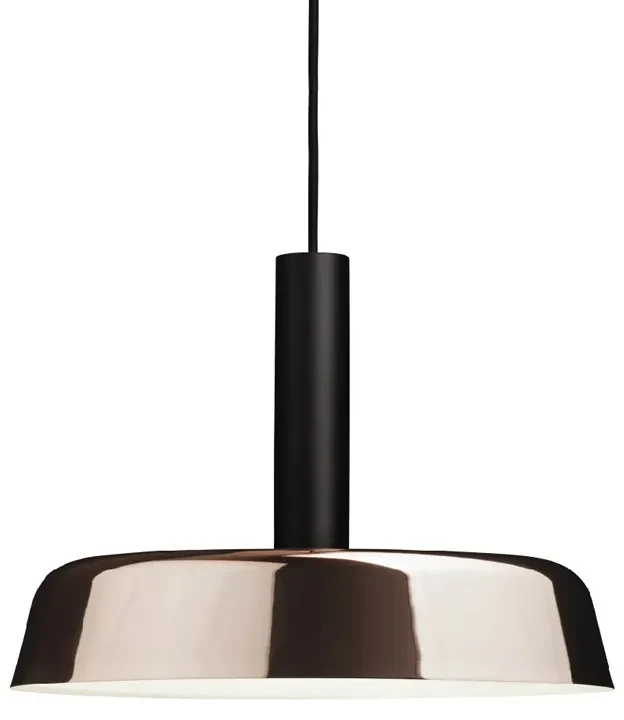 Závesná lampa Cafe 370, čierna / meď