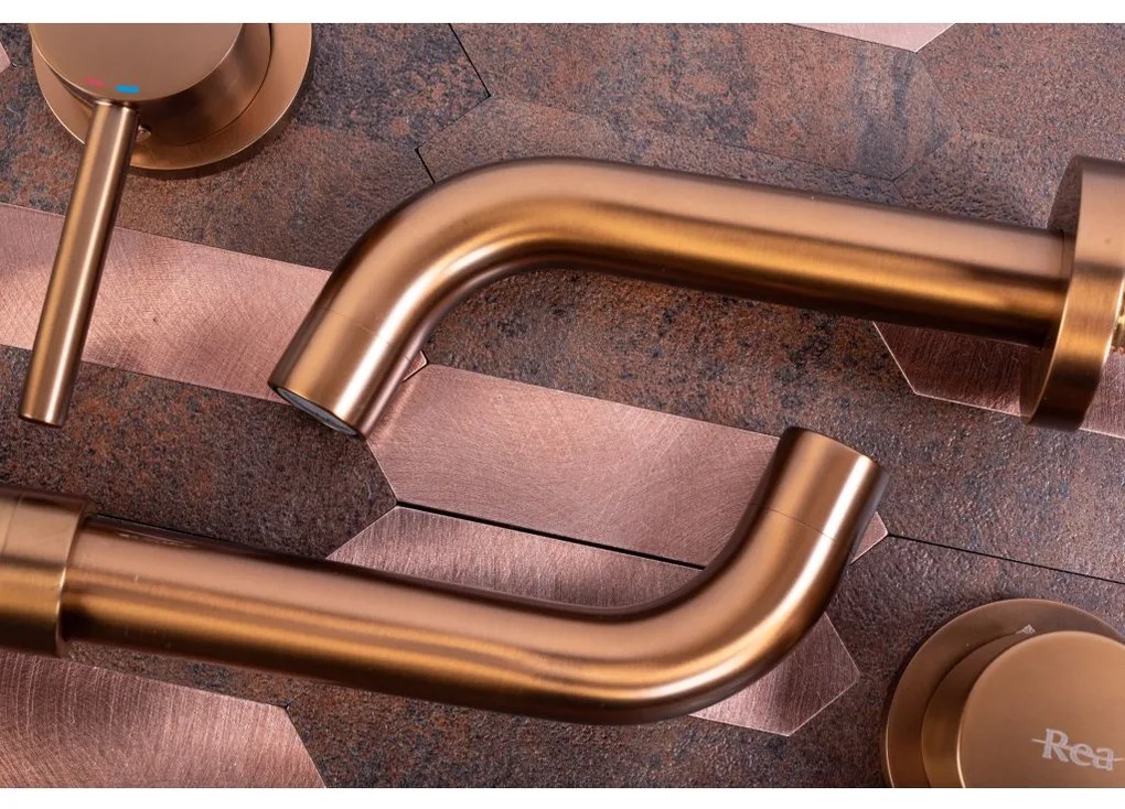 Rea Lungo, podomietková umývadlová batéria + BOX inštalačný systém, medená matná, REA-B4600