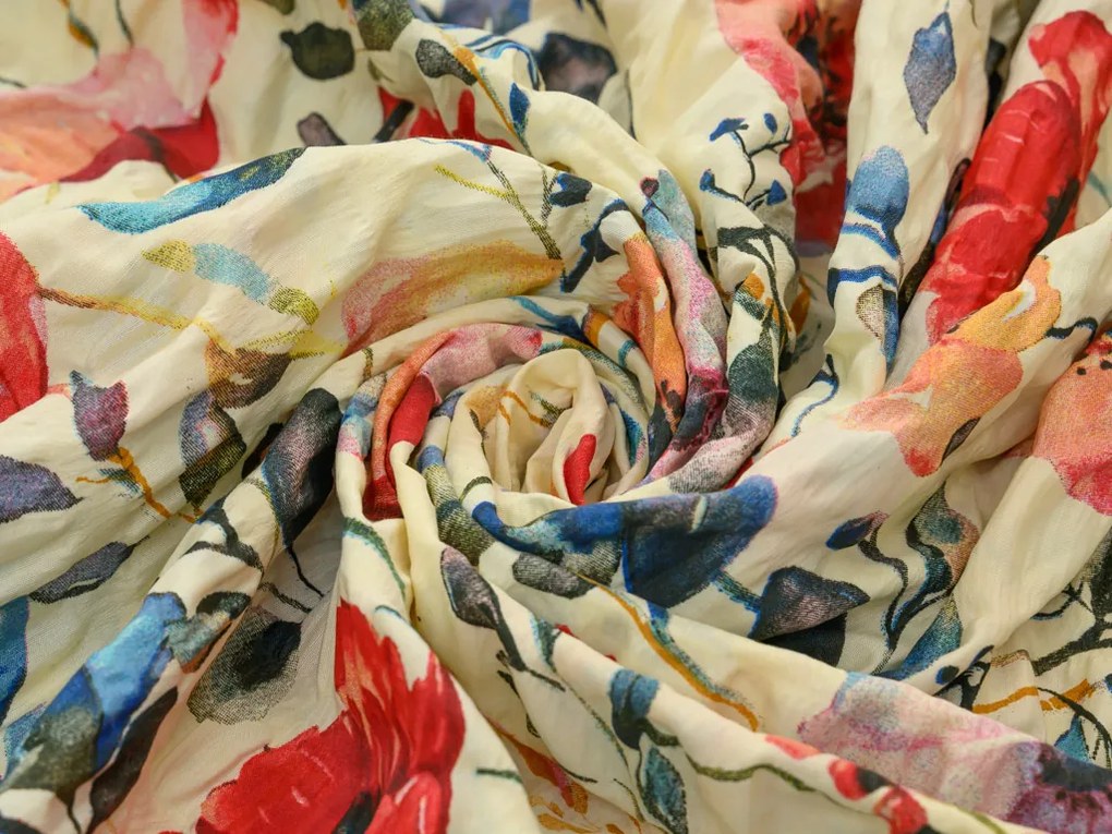 Krepové obliečky FLOREEN krémové Rozmer obliečky: 70 x 90 cm | 140 x 200 cm