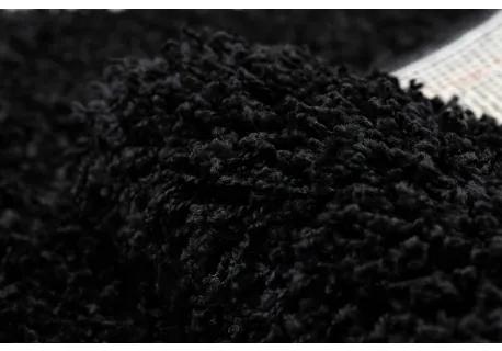 Behúň SOFFI shaggy 5cm čierna - do kuchyne, predsiene, chodby, haly Veľkosť: 60x300cm